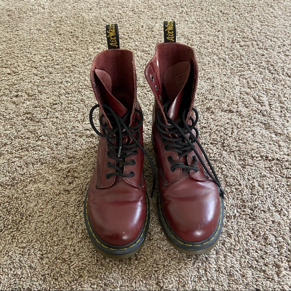 Dr. Martens Red Lace Up Boots